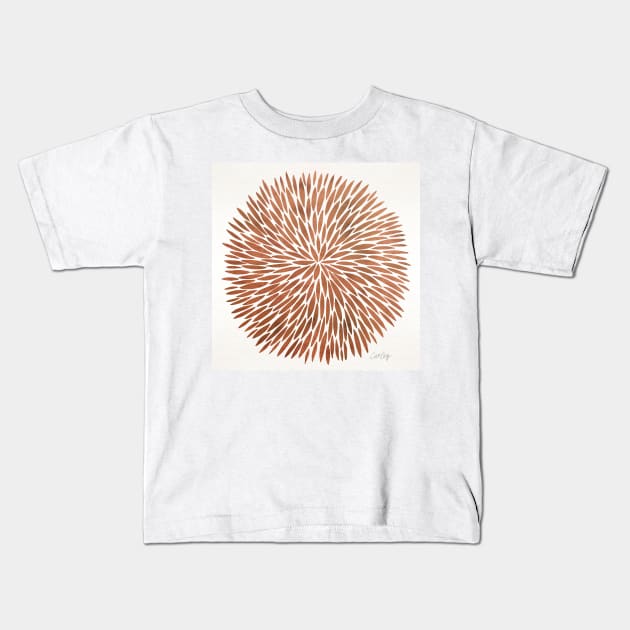 Rose Gold Water Color Burst Kids T-Shirt by CatCoq